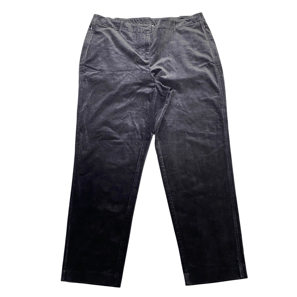 J. Jill Black Velvet Tapered Pants Women 18 NWT Stretch Cotton Blend Cottagecore